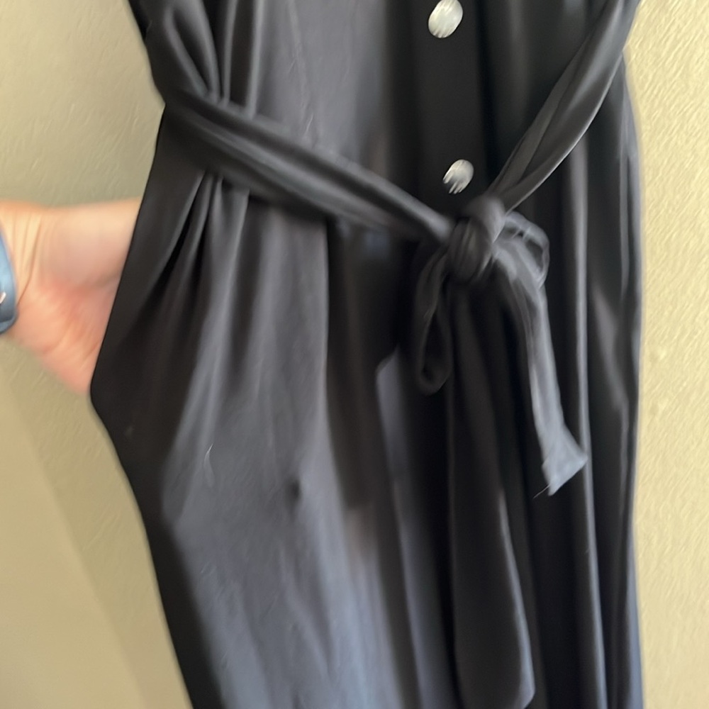 EUC MICHAEL Michael Kors Women's Split-Neck Button Jumpsuit size Large long - Picture 4 of 4